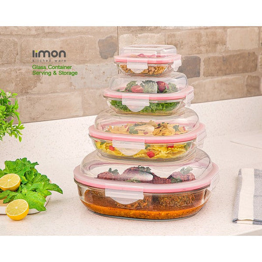 Limon 4 Pcs Glass Storage Box Container Set Product Code: 2049