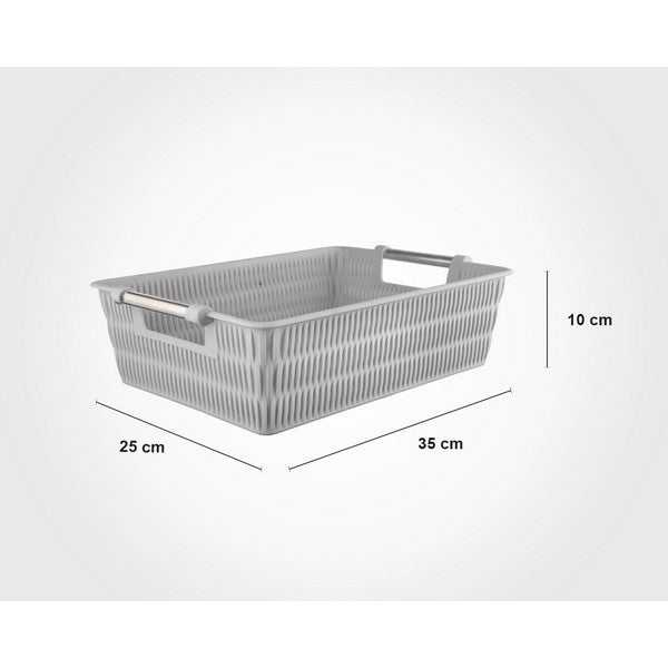Limon Bamboo Basket With Steel Handle Medium Size Product Code : 1384