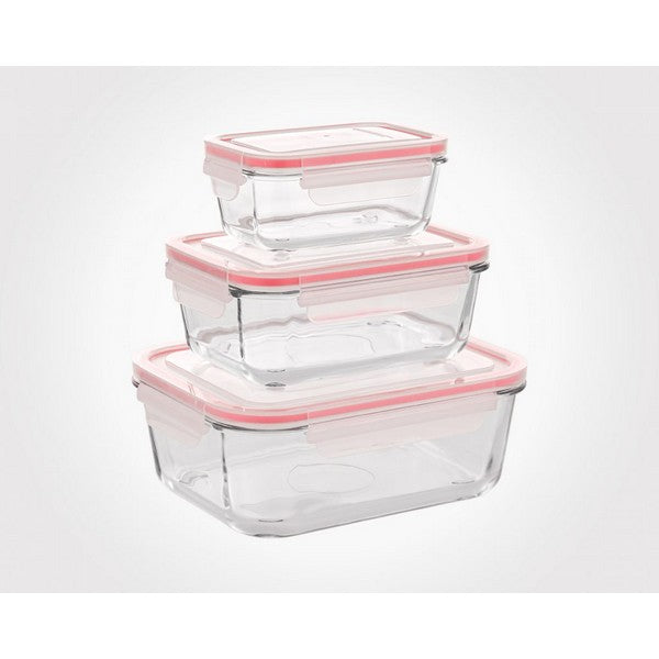 Limon Glass Container 3 Pcs Set With Plastic Lid Product Code : 1806