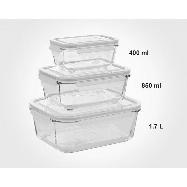 Limon Glass Container 3 Pcs Set With Plastic Lid Product Code : 1806