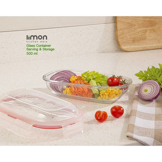 Limon Oval Glass Container 500ML Product Code: 2005