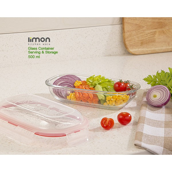 Limon Oval Glass Container 500ML Product Code: 2005
