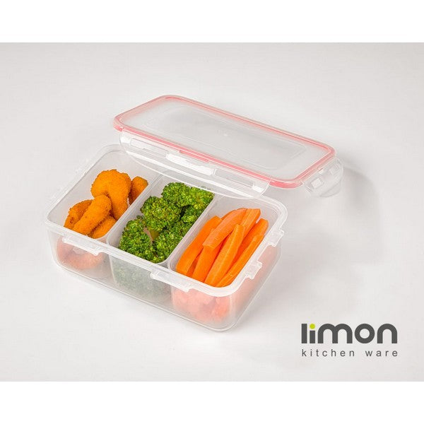 Limon Plastic Food Container 3 Section Box Product Code:77435