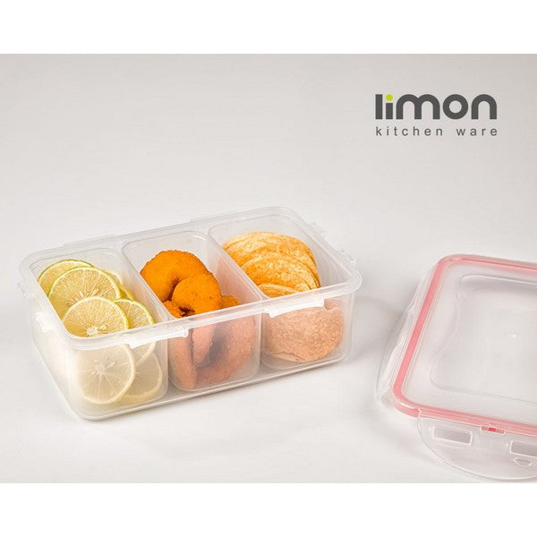 Limon Plastic Food Container 3 Section Box Product Code:77435