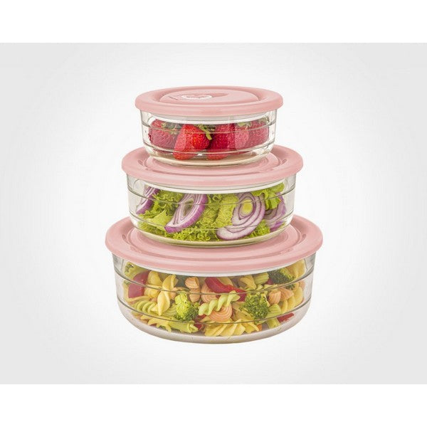 Limon Round GLass Container 3 Pcs Set Product Code: 1230