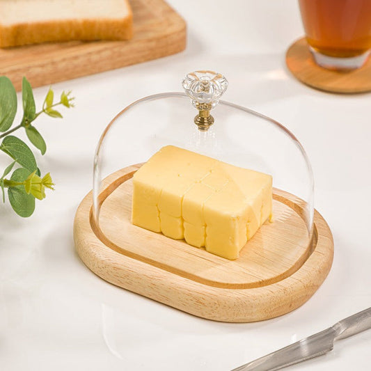 LIMON WOODEN BUTTER DISH WITH ACRYLIC LID 2161