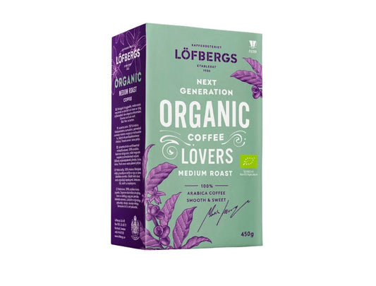Löfbergs Organic Medium Roast Ground Coffee 450g (15.87 oz) – Premium Swedish Organic Medium Roast 100% Arabica Coffee