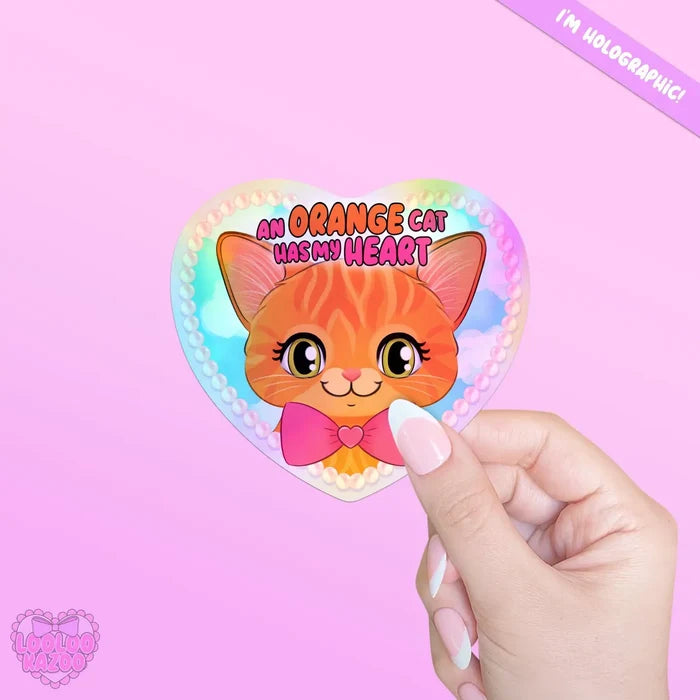 LooLooKazoo Cat Lover Holographic Vinyl Stickers