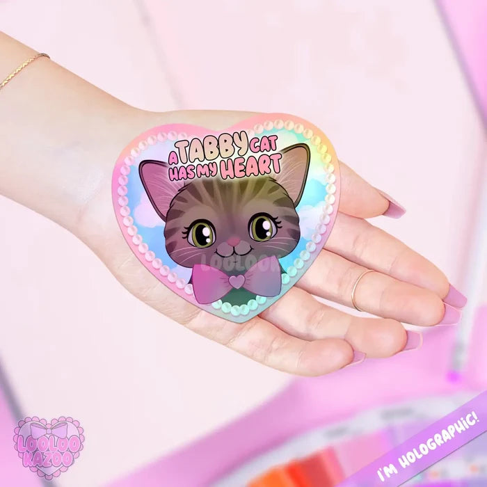 LooLooKazoo Cat Lover Holographic Vinyl Stickers