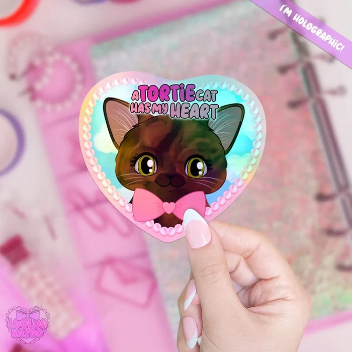LooLooKazoo Cat Lover Holographic Vinyl Stickers