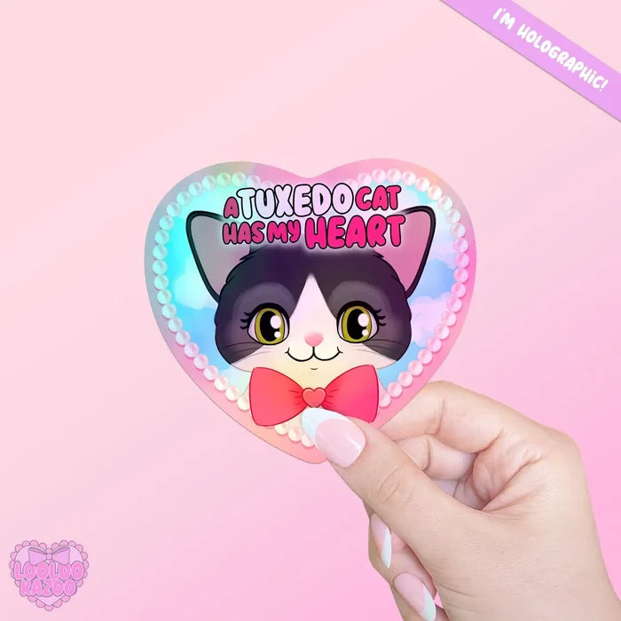 LooLooKazoo Cat Lover Holographic Vinyl Stickers