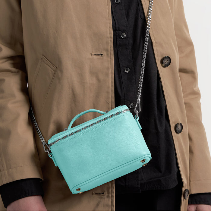 Maddie Micro Train Case Crossbody Celeste