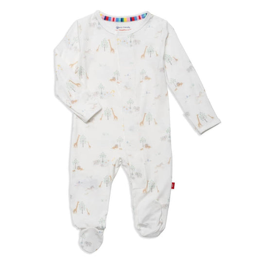 Magnetic Me Modal Footie in Serene Safari in White