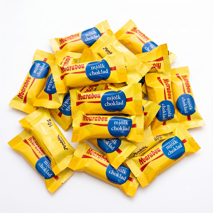 Marabou Mjölkchoklad Mini 200 × 10g (200 × 0.35 oz) – Individually Wrapped Authentic Swedish Milk Chocolate