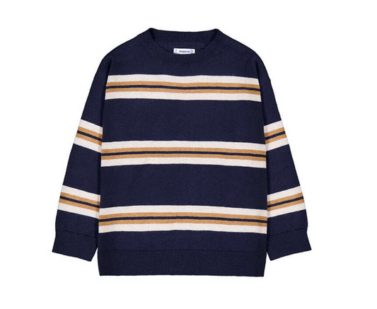 Mayoral Crewneck Sweater in Ink Stripe