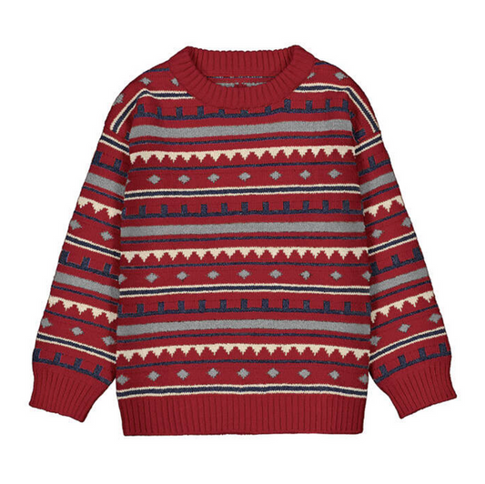 Mayoral Jacquard Sweater in Red