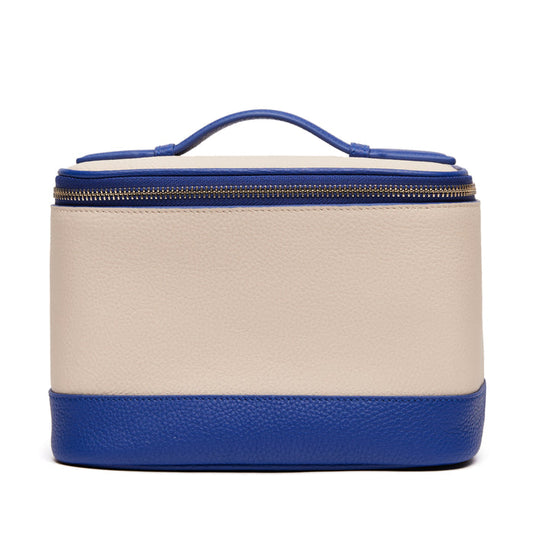 Medium Train Case Sand/Regatta Blue