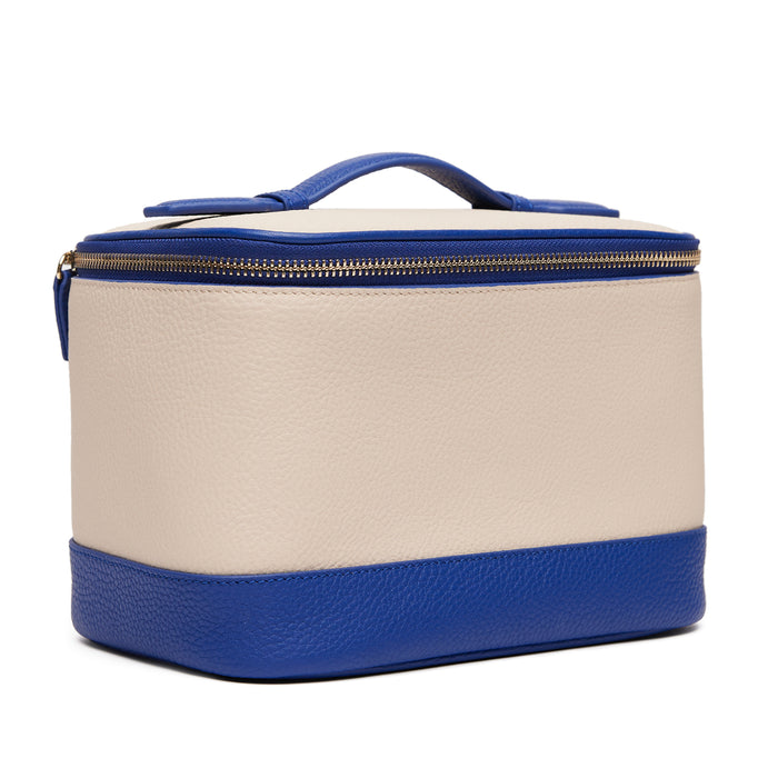 Medium Train Case Sand/Regatta Blue