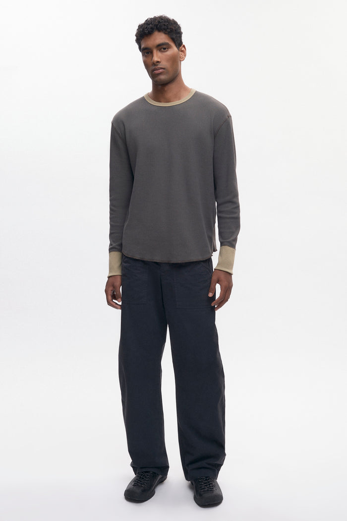 Men's Atlas Waffle Longsleeve in Beluga/Desert