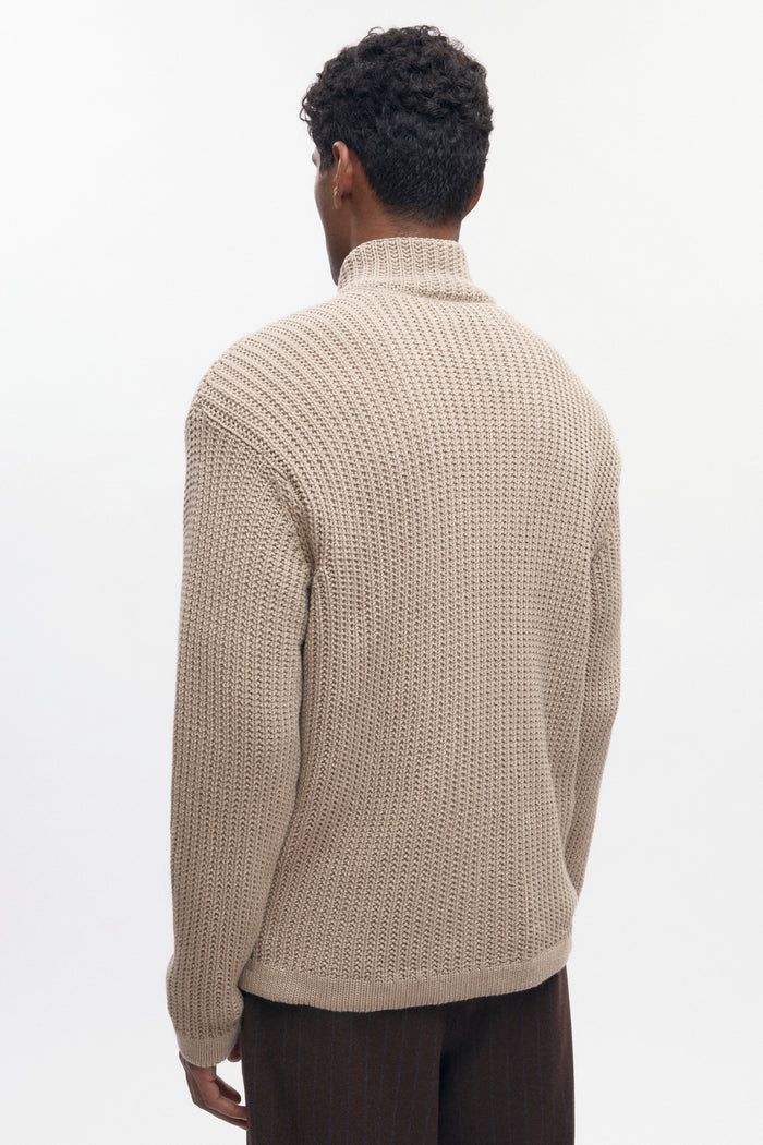 Men's Hadi Zip Sweater in Oat