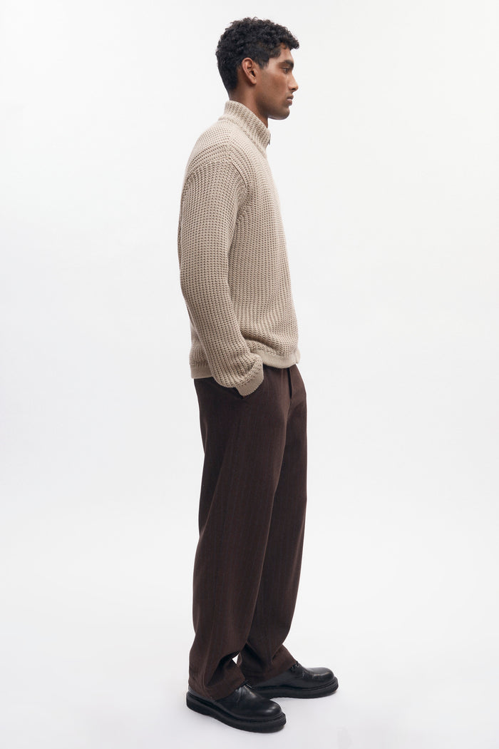 Men's Hadi Zip Sweater in Oat