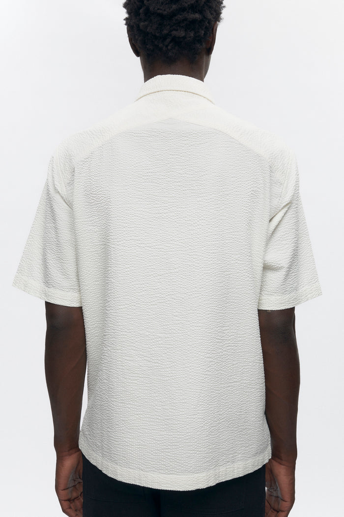 Men's Half Zip Shirt in Marshmallow
