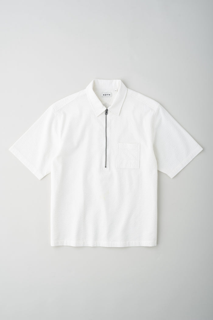 Men's Half Zip Shirt in Marshmallow