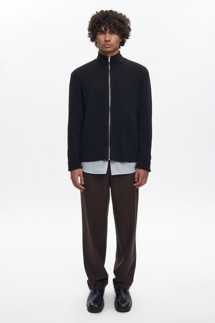 Men's Lightweight Zip Sweater in Black