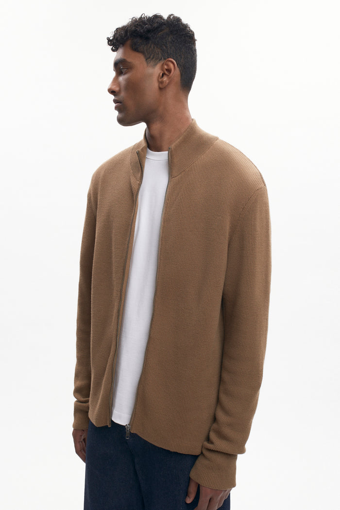 Men's Lightweight Zip Sweater in Otter