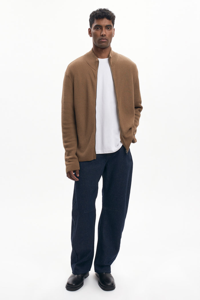 Men's Lightweight Zip Sweater in Otter