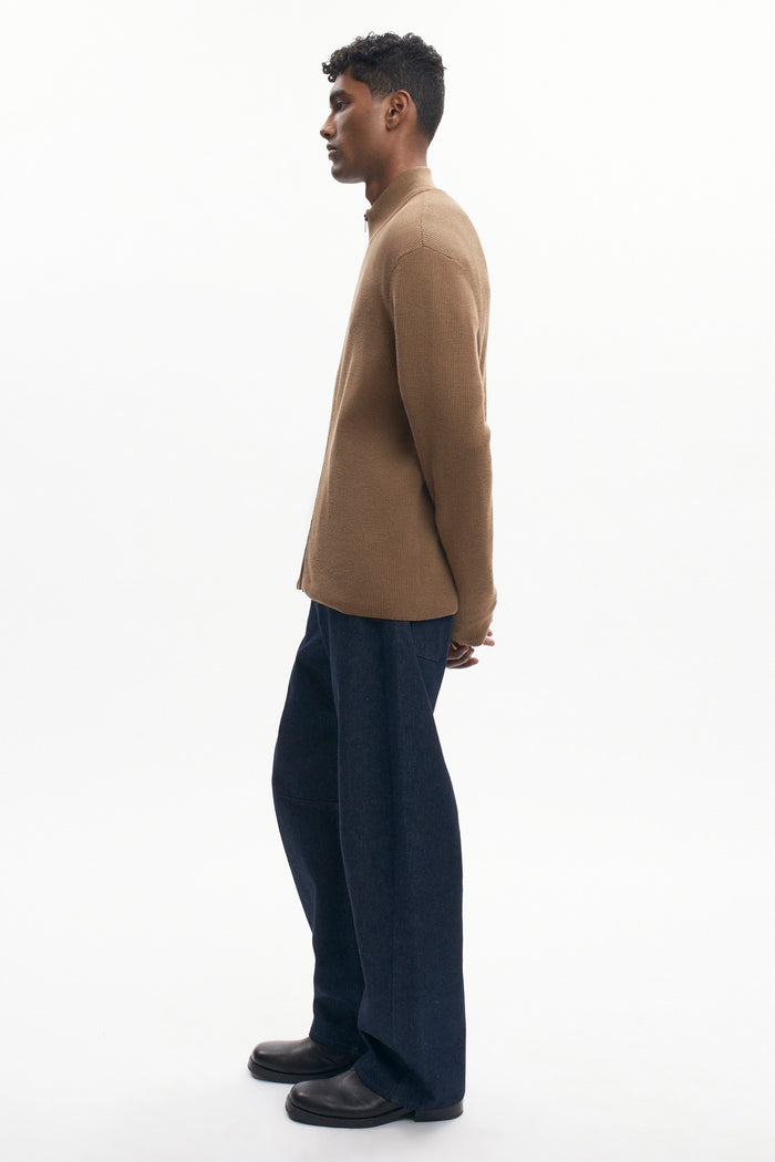 Men's Lightweight Zip Sweater in Otter