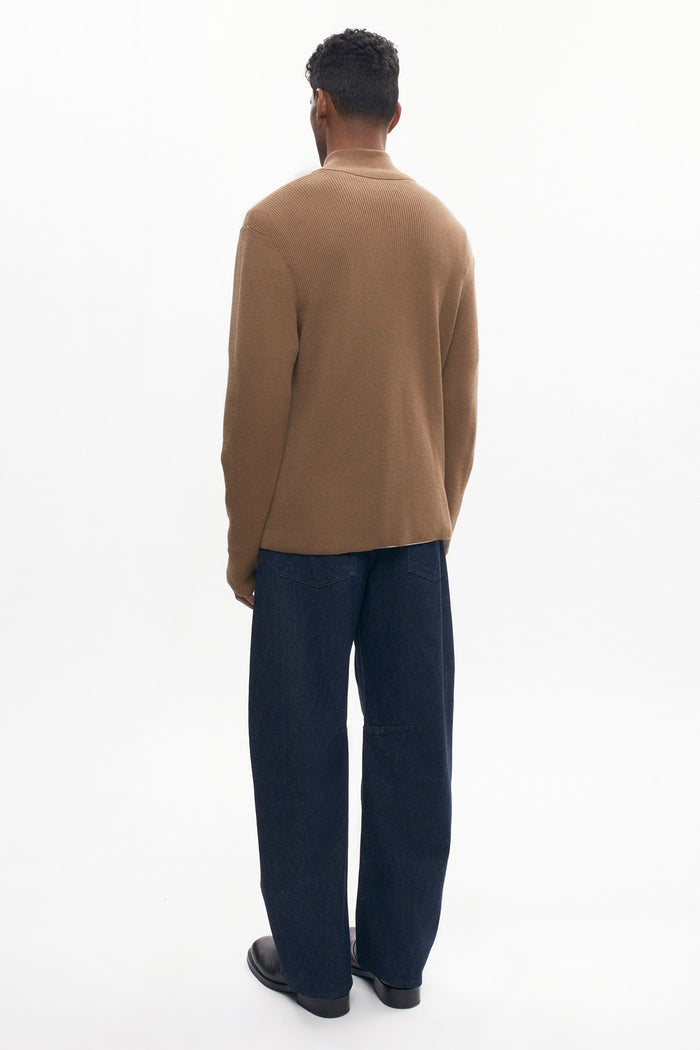 Men's Lightweight Zip Sweater in Otter