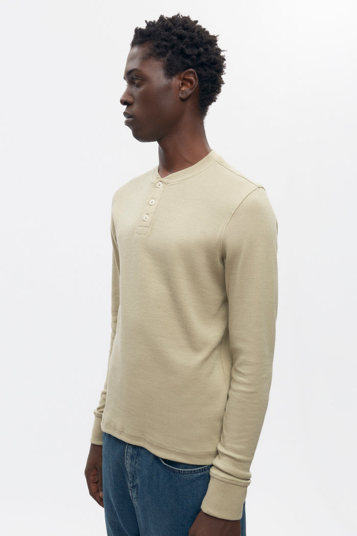 Men's Rib Henley in Desert