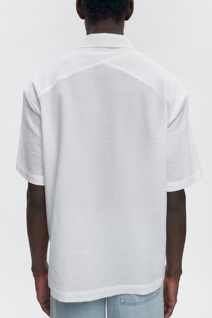 Men's Seersucker Shirt in White