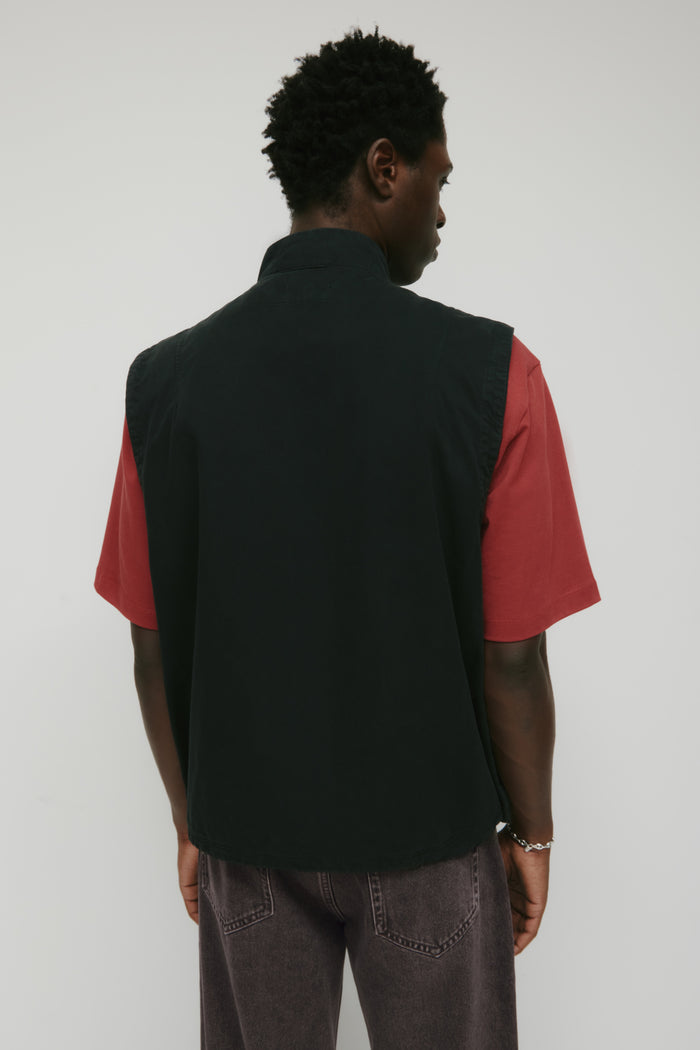 Men's Tefnut Stand Collar Vest in Black