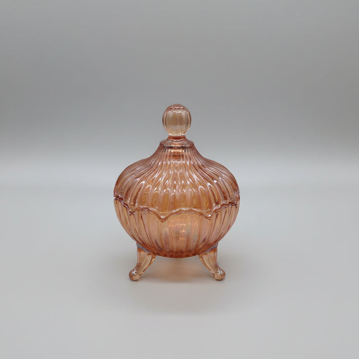 Mid-Century Pink Lidded Candy Dish
