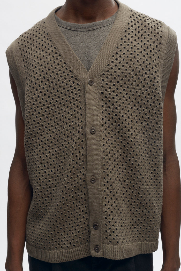 Mina Vest in Dark Taupe