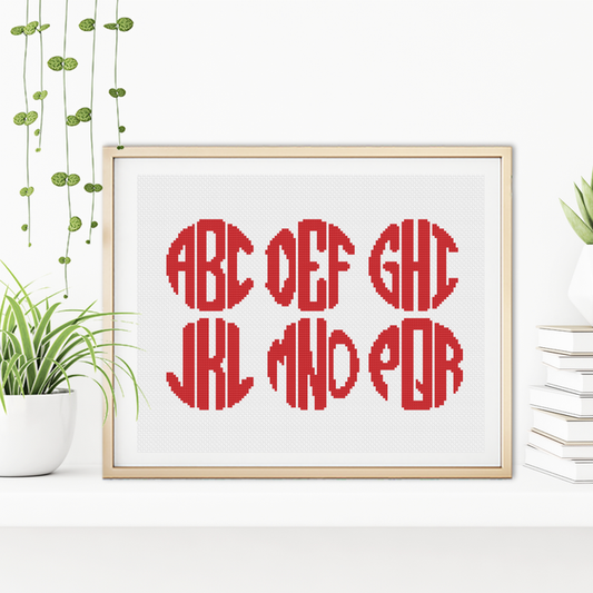 Monogram Font Cross Stitch Font by Peppermint Purple