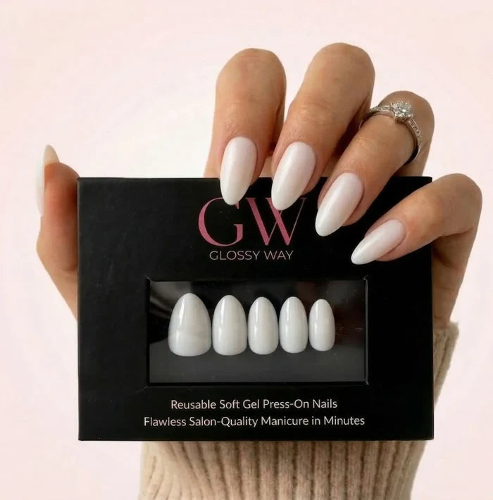 Moonlit Pearl press on nails by Glossy Way