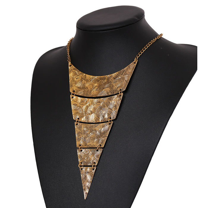 N2724 - Retro geometric multi-layer Necklace