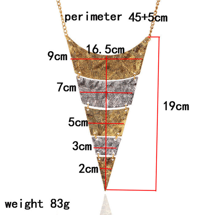 N2724 - Retro geometric multi-layer Necklace