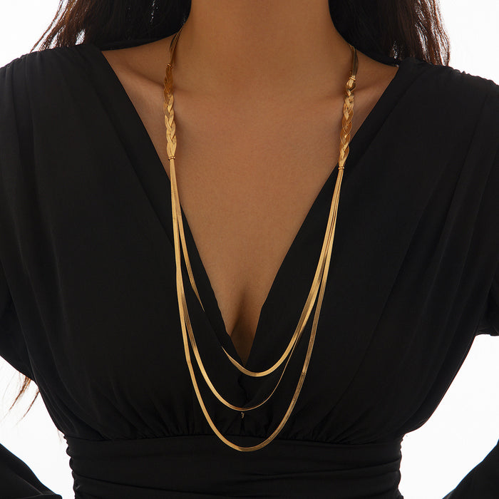 N2750 - Simple Winding Snake Bone Necklace