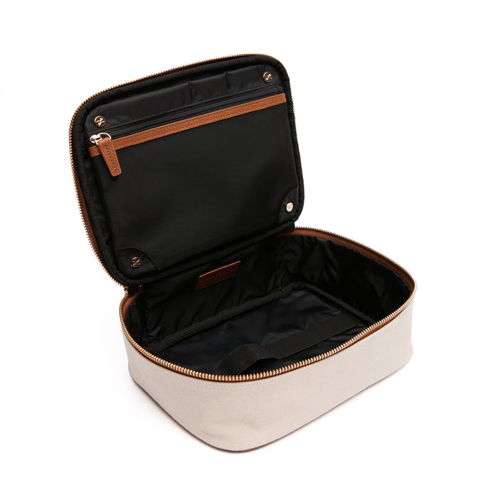 Nested Travel Organizer Trio in Canvas Natural Canvas/Saddle Brown