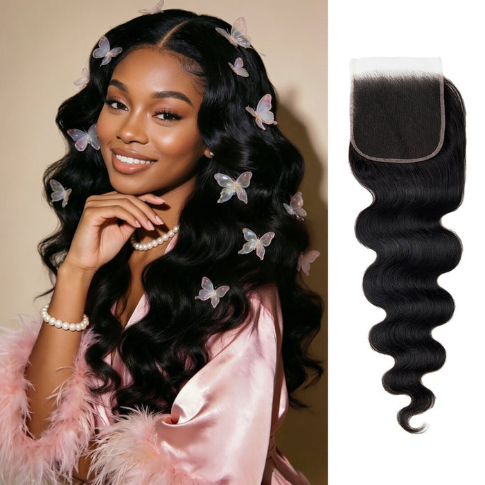 5×5 Skinlike Transparent Lace Closure Body Wave 100% Burmese Remy Human Hair Natural Color Deep parting - newmiss hair