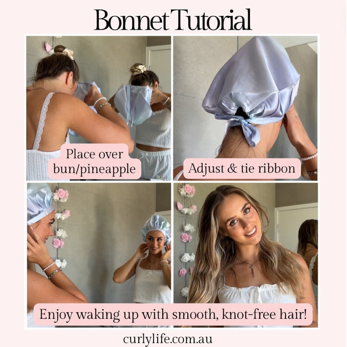 Noir Silk Adjustable Bonnet, Pillowcase & Scrunchie Bundle