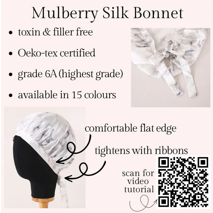Noir Silk Adjustable Bonnet, Pillowcase & Scrunchie Bundle