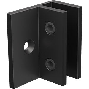 Offset Wall Bracket for Frameless Glass Shower Screens - Matt Black - Image 1