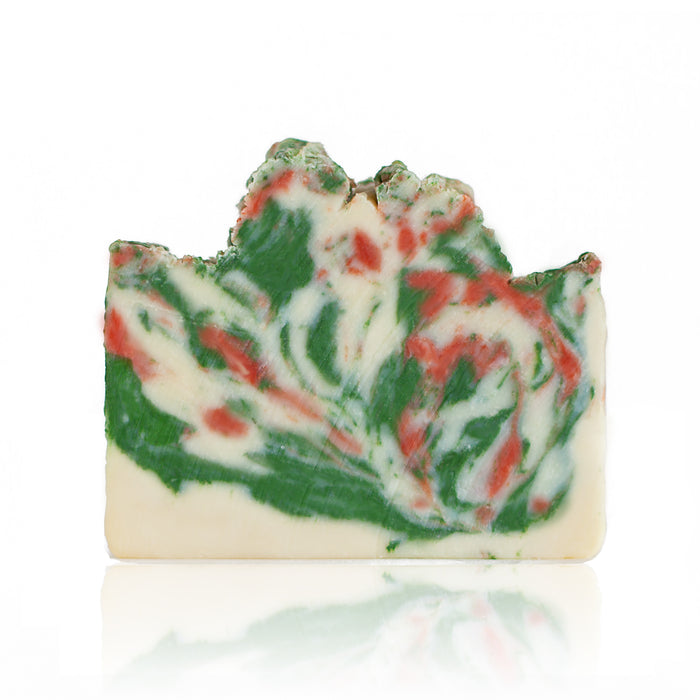 Christmas in a nutshell. The sweet and spicy warmth of this bar will have you feeling festive in no time. Handmade, natural, vegan, olive oil soap. Made on Vancouver Island in BC, Canada.