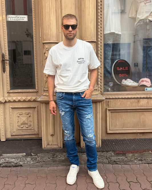 PÁNSKÉ DŽÍNY REPLAY ANBASS SLIM FIT S USED EFEKTEM - M0914 .00Q.141 252