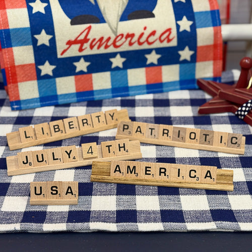 Patriotic Scrabble Tile Decor
